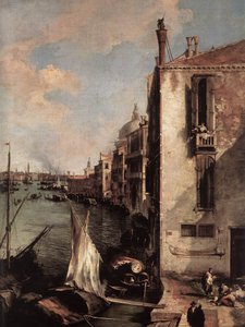 Gran Canal, mirando al este desde el Campo San Vio (detalle) de Giovanni Antonio Canal